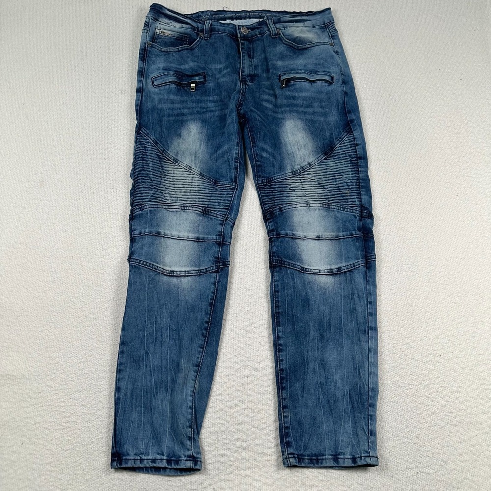 V19-69 Abbigliamento Sportivo Milano Italia‎ Jeans Mens 34x30 Blue Moto
